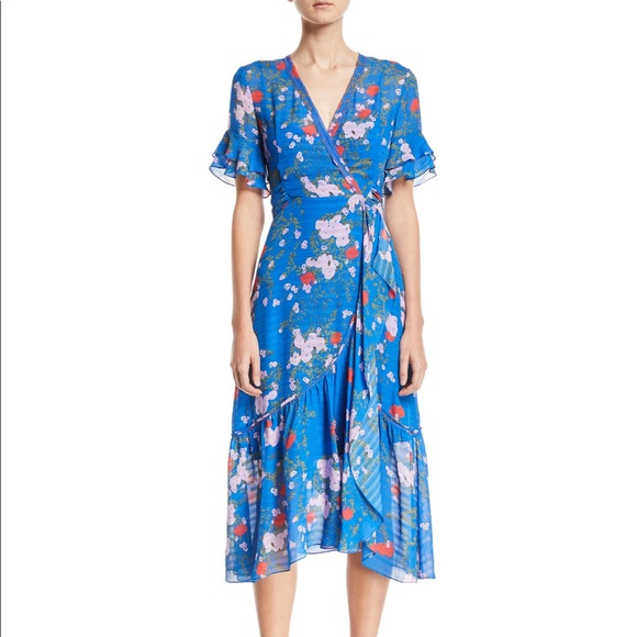 Tanya Taylor Dresses & Skirts - Tanya Taylor Blue Faux-wrap Dress 4